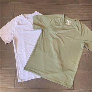 2 Medium Male Shirts: 1 Gray; 1 Green